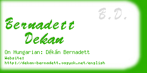 bernadett dekan business card