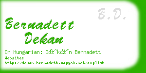 bernadett dekan business card